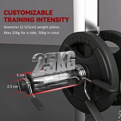 SPORTNOW Power Cage Power Rack with 15-Level Squat Rack, Cable Pulley System, Lat Pulldown & Pull Up Bar--ChewyGames-ChewyGames