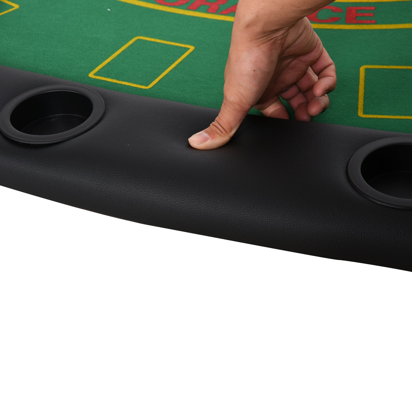 HOMCOM Poker Table, 7-Player Folding Blackjack Table with Chip Tray, Cup Holders, Padded Rails, 182 x 91 x 75 cm, Green