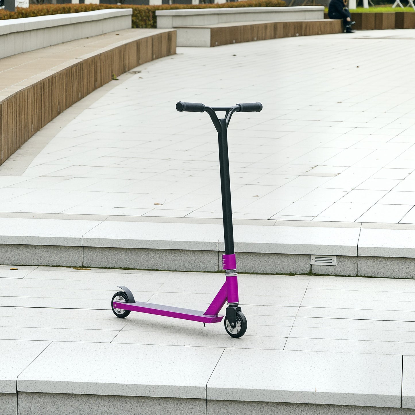 HOMCOM Stunt Scooter, 360° Entry Level Tricks Scooter w/ Lightweight Aluminium Deck and ABEC 7 Bearing, For Age 14+ Beginners, Purple--ChewyGames-ChewyGames