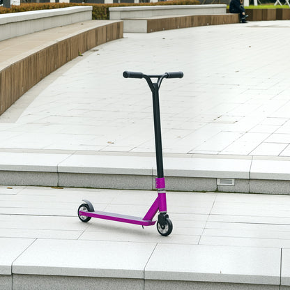 HOMCOM Stunt Scooter, 360° Entry Level Tricks Scooter w/ Lightweight Aluminium Deck and ABEC 7 Bearing, For Age 14+ Beginners, Purple--ChewyGames-ChewyGames