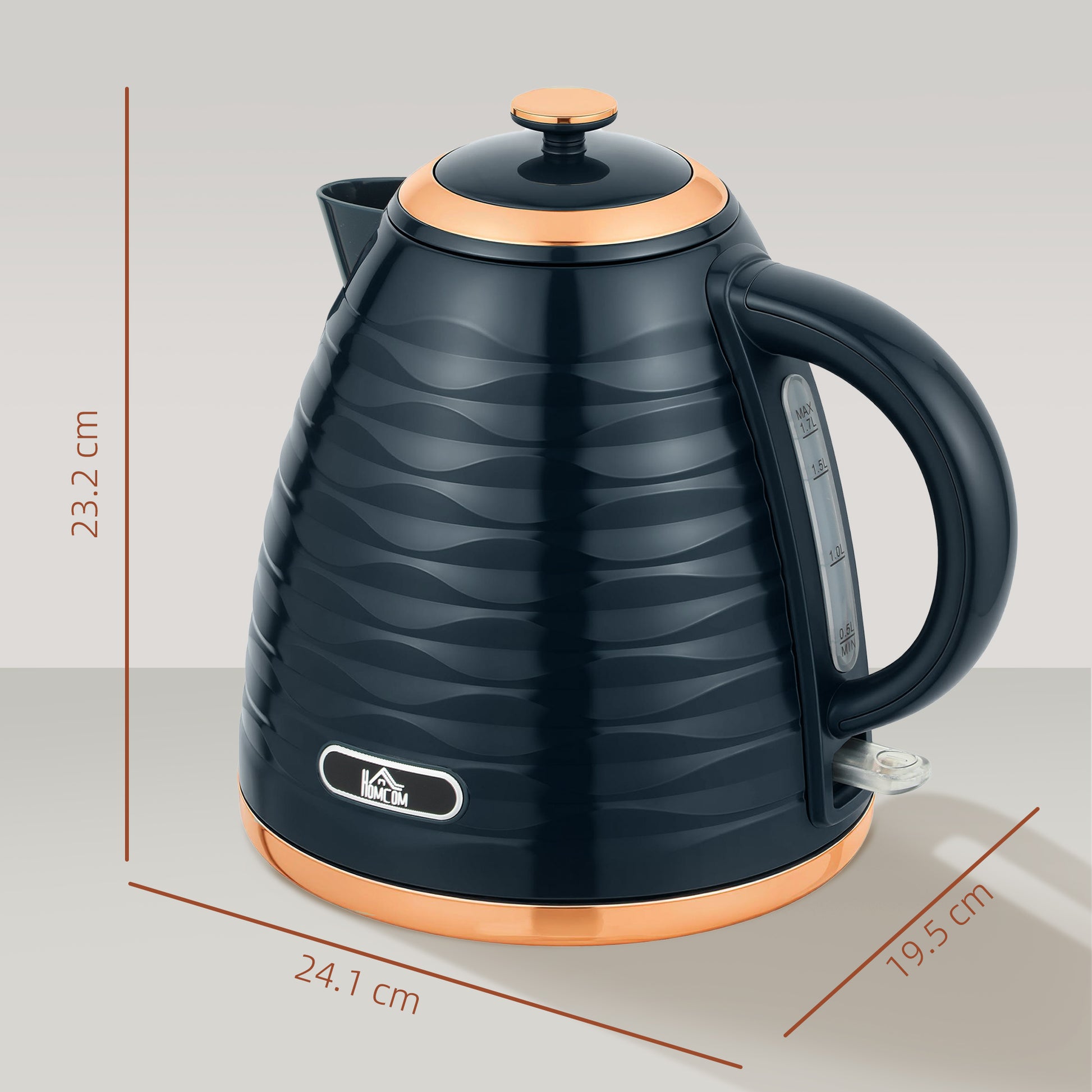 HOMCOM 3kW Rapid Boil Honeycomb Kettle - Dark Blue--ChewyGames-ChewyGames