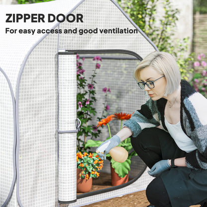 Outsunny 150 x 148cm Pop-Up Greenhouse - White