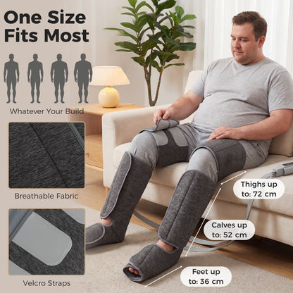 HOMCOM Leg Massager with Heat, Compression, 3 Auto Modes & 3 Intensities,  Foot and Calf Massage Machine