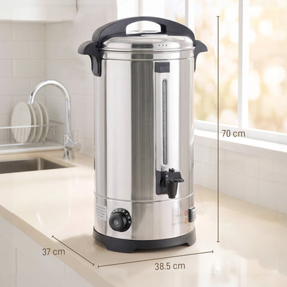 HOMCOM 24L Catering Urn, 2500W Stainless Steel Hot Water Boiler Dispenser with Thermostat, Keep Warm Function and Easy Pour Tap