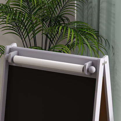 AIYAPLAY 3-In-1 Kids Easel with Paper Roll, Art Easel, with Storage - Grey--ChewyGames-ChewyGames