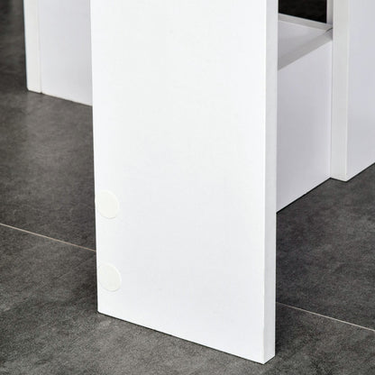 HOMCOM Space-saving Drop Leaf Table, Folding Dining Table for Small Space, Kitchen, Dining Room, White
