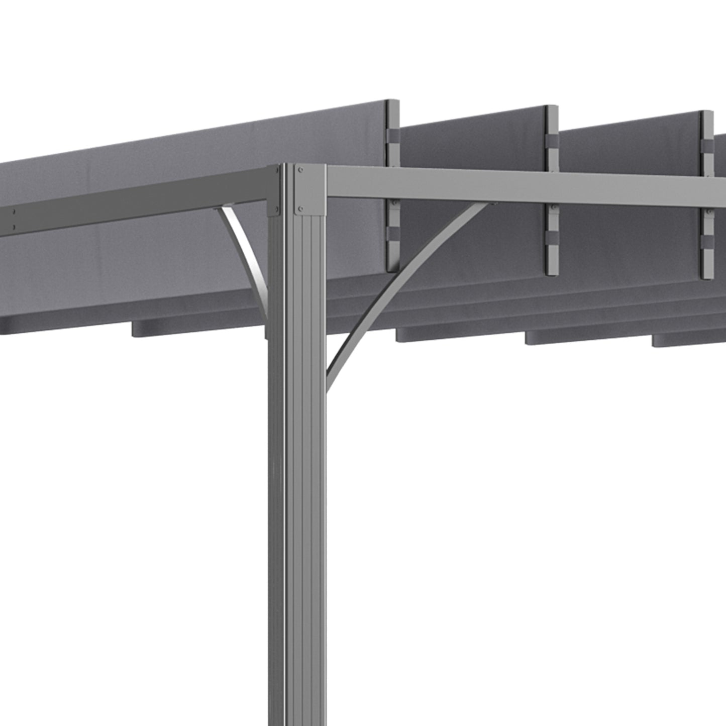 Outsunny 3 x 3(m) Outdoor Pergola with Retractable Roof, Aluminium Louvered Patio Gazebo Canopy, Grey