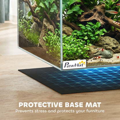 PawHut Fish Tank Bare Glass for DIY Glass Aquarium with Protective Base Mat 43L Transparent for Fish Shrimps