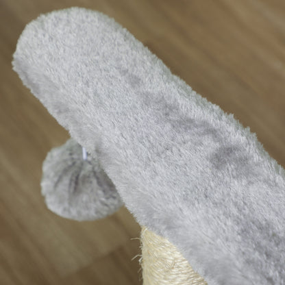 PawHut Cat Tree, Cat Tower for Kittens with Rotatable Top Bar, Sisal Scratching Post, Tunnel, Dangling Balls - Grey