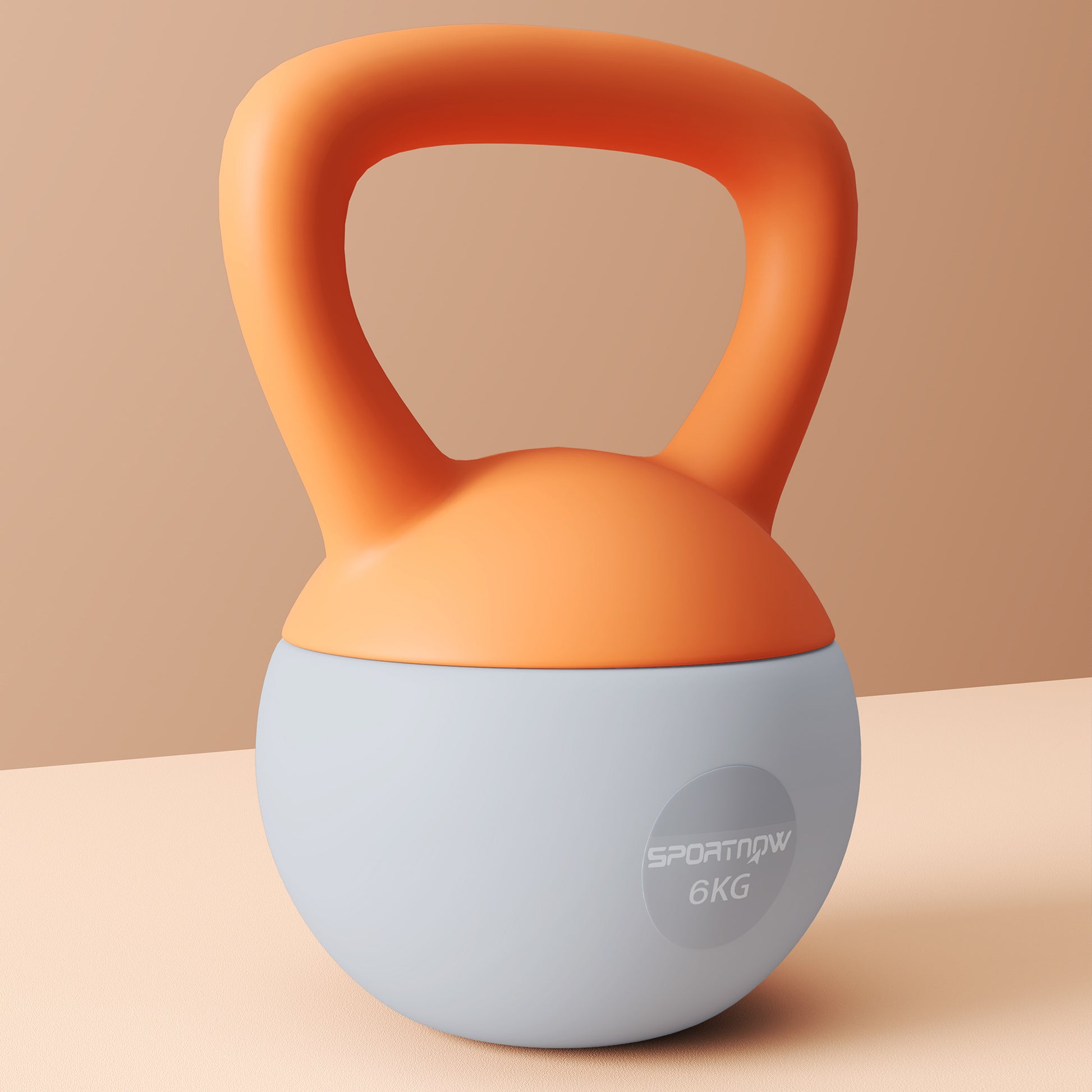 SPORTNOW 6KG Soft Kettlebell with Non-Slip Handle, for Home Gym, Weight Lifting, Strength Training, Orange/Grey-Kettlebells-ChewyGames-ChewyGames