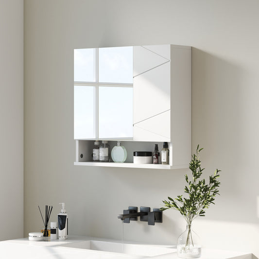 kleankin Wall Mounted Bathroom Storage Cupboard - White