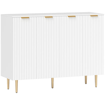 HOMCOM Sideboard Buffet Cabinet, Modern Kitchen Storage Cabinet with 4 Doors and Adjustable Shelves, White--ChewyGames-ChewyGames