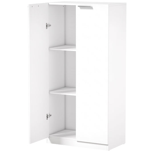 HOMCOM 120 cm Tall Storage Cabinet Cupboard, 3-Tier File Organiser Wooden Filing Cabinet, White