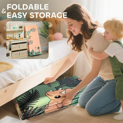 AIYAPLAY Baby Play Mat, Double Sideded Foldable Kids Crawling Mat, Reversible & Waterproof, Dinosaur--ChewyGames-ChewyGames