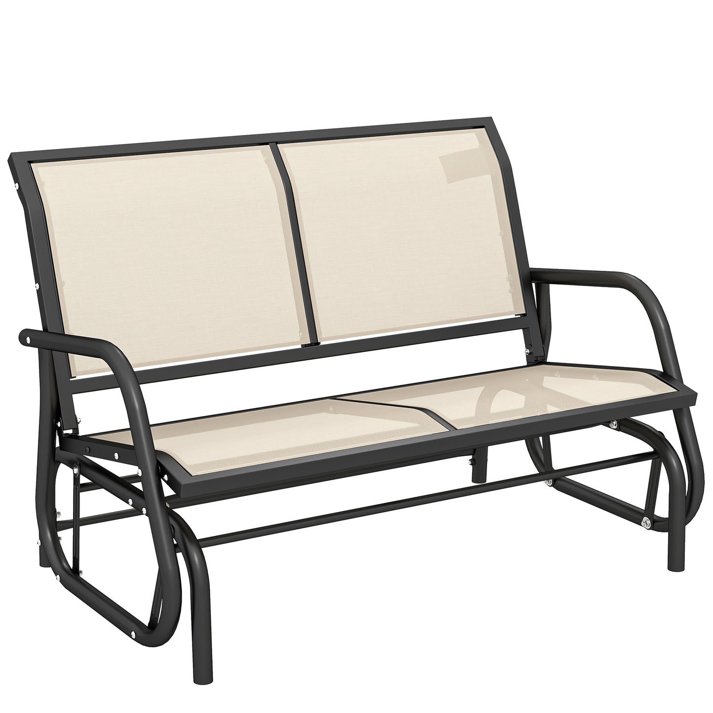 Outsunny 2-Person Outdoor Glider Bench Patio Double Swing Gliding Chair Loveseat w/Power Coated Steel Frame for Garden Patio Porch, Cream--ChewyGames-ChewyGames