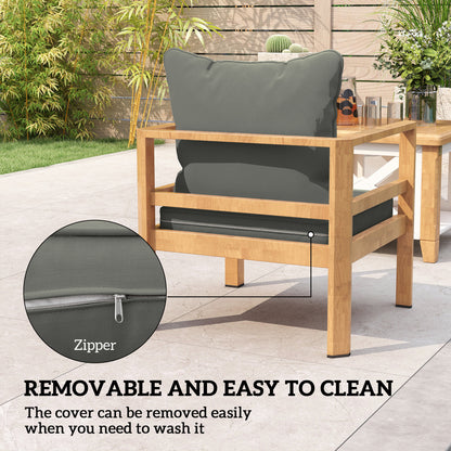 Outsunny Seat and Back Padded Cushion Set, CUSHION ONLY - Charcoal Grey