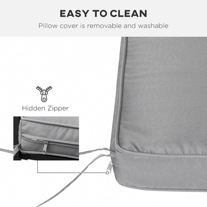 Outsunny 2 Seater Garden Bench Cushion -Light Grey