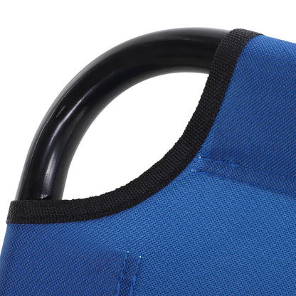 Outsunny Foldable Sun Lounger with 5-Position Adjustable Backrest, Outdoor Portable Recliner Chaise Lounge Chair with Oxford Fabric for Patio, Beach, Garden, Camping, Blue