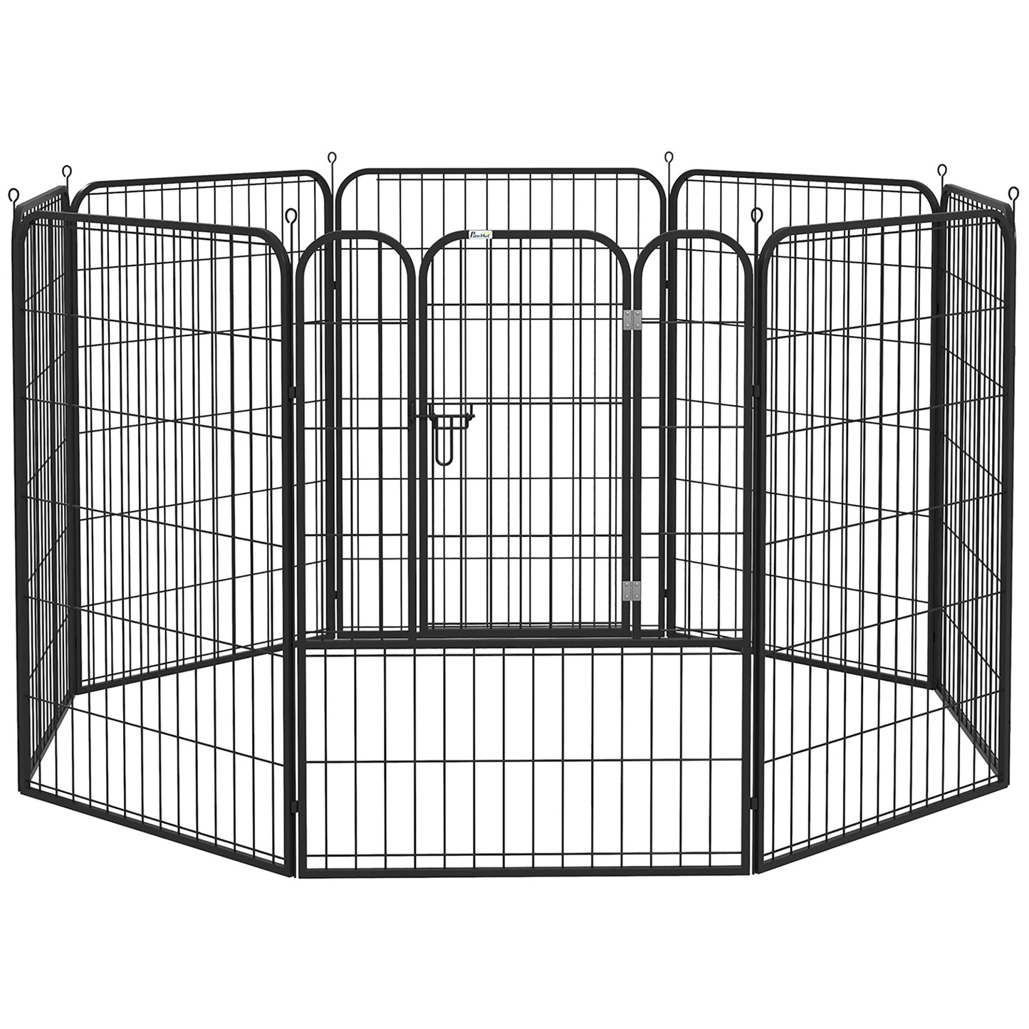 PawHut 8 Panels Heavy Duty Puppy Playpen, for Large, Medium Dogs, Indoor and Outdoor Use - Black