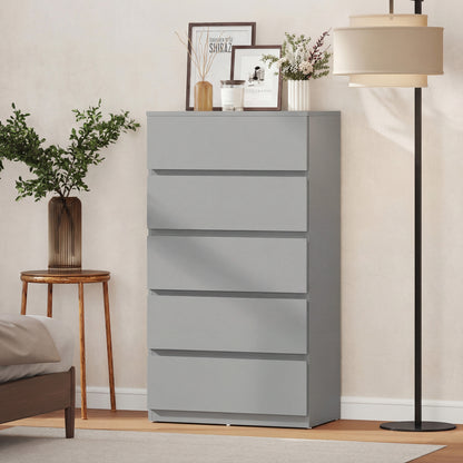 HOMCOM Chest of Drawers, 5-Drawer Storage Cabinets, Modern Dresser, Storage Drawer Unit for Bedroom