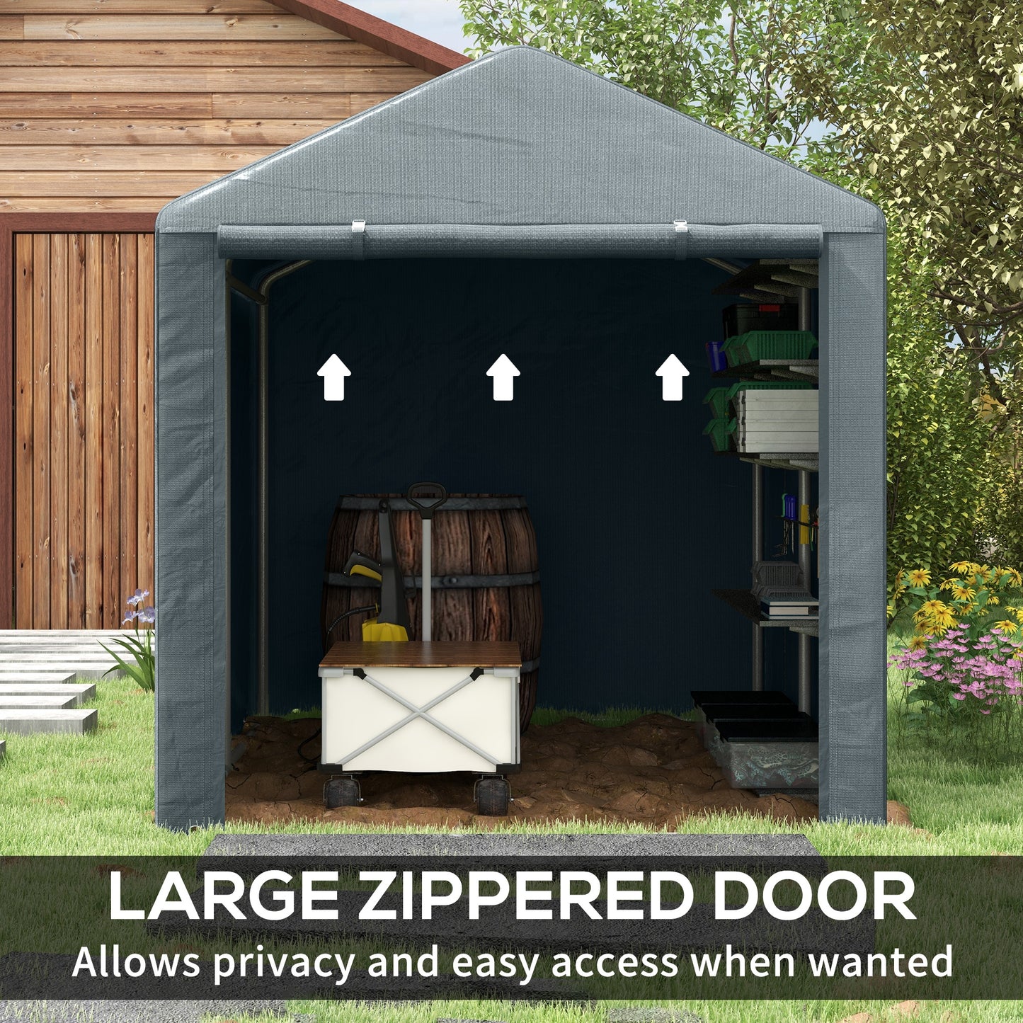 Outsunny 2.2 x 1.6 m Outdoor Storage Tent, with Accessories - Dark Grey
