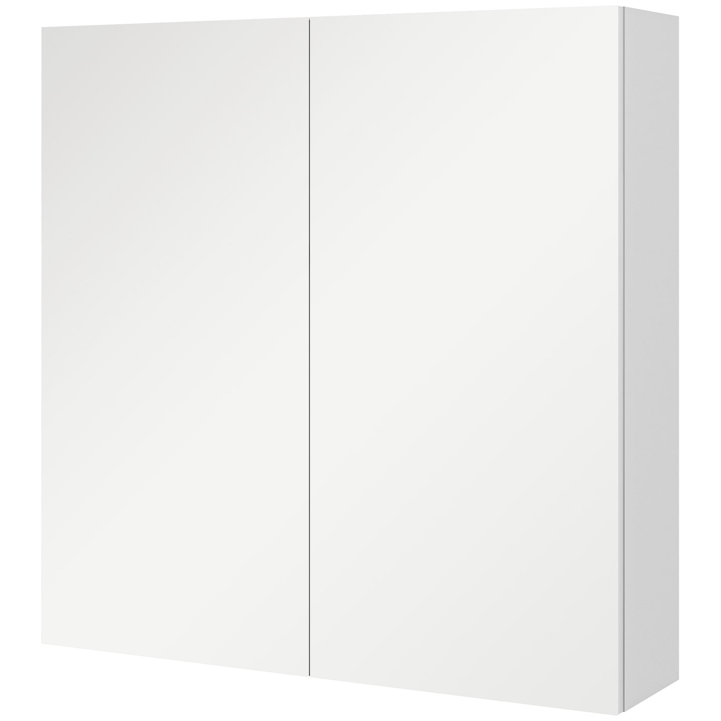 kleankin Bathroom Mirror Cabinet, Wall Mounted Bathroom Storage Cupboard with Adjustable Shelf, 60W x 15D x 60Hcm, High Gloss White-Medicine Cabinets-ChewyGames-ChewyGames