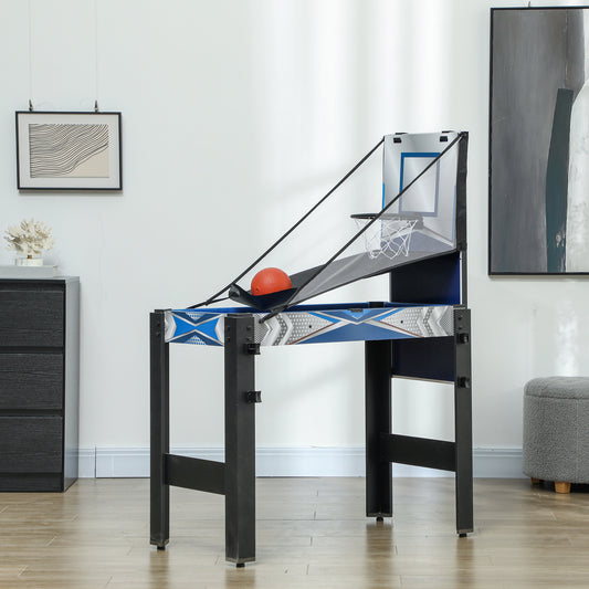 SPORTNOW 5-in-1 Multi Games Table, with Pool, Table Tennis, Basketball, Hockey, Archery, Blue