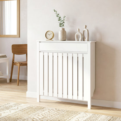 HOMCOM 93 x 88.5cm Rustic-Look Radiator Cover - White