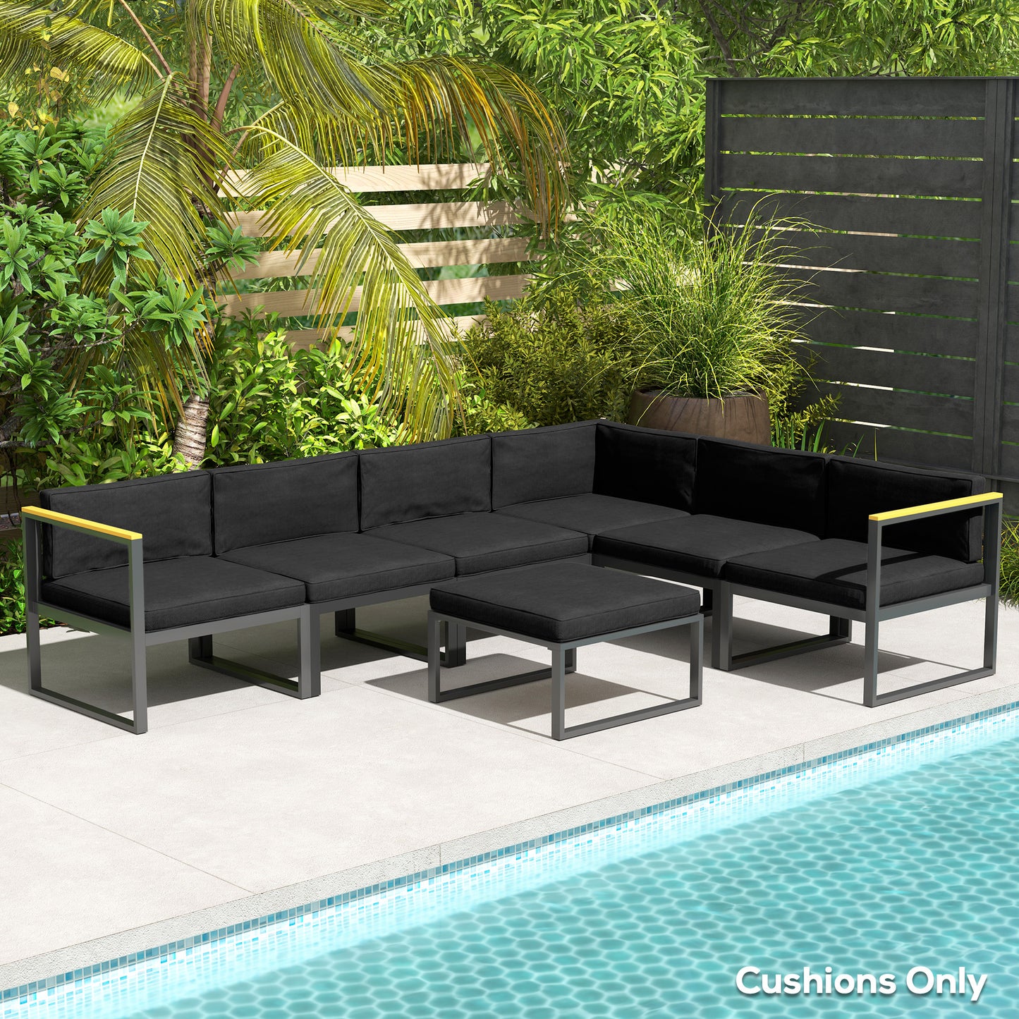 Outsunny 14-piece Dining Set Cushions - Black
