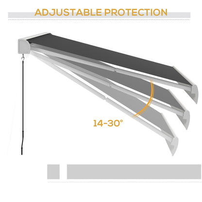 Outsunny 2.5 x 3m Electric Cassette Awning, with Remote - Grey