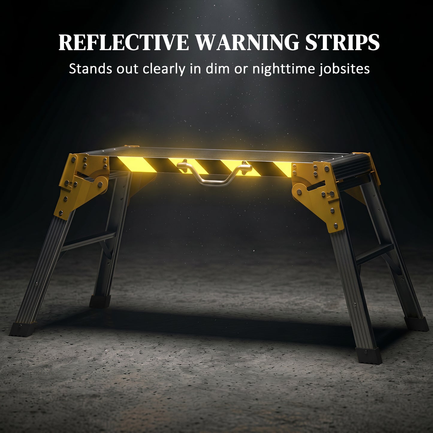 HOMCOM Work Bench, Foldable Aluminium Alloy Tool Stand with Handle, Non Slip, 150 kg, 110 x 32 x 50 cm