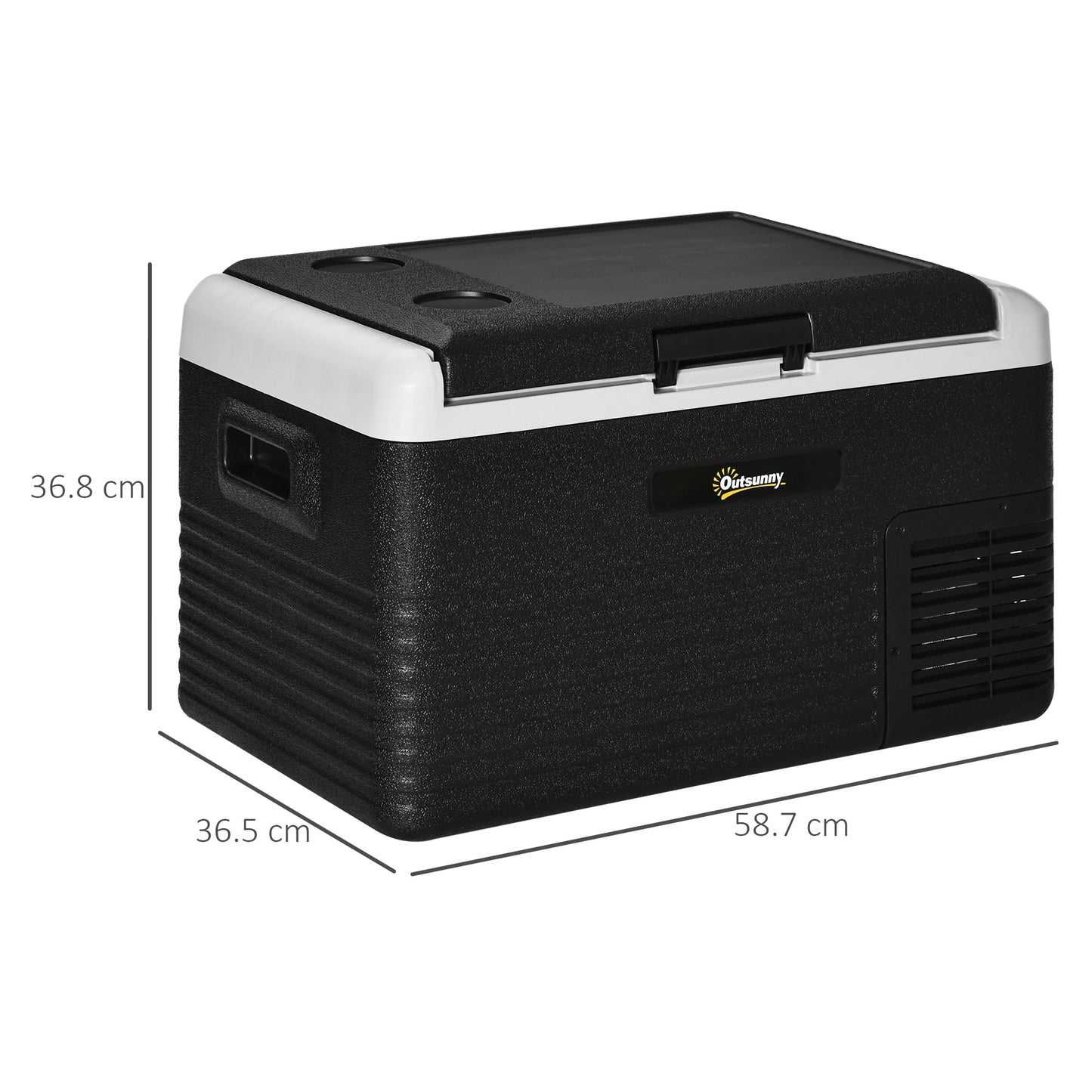 Outsunny 30L Portable Car Refrigerator - Grey and Black