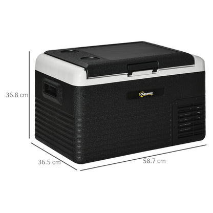 Outsunny 30L Portable Car Refrigerator - Grey and Black