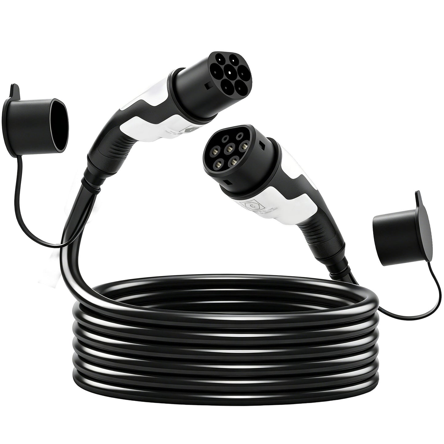 HOMCOM Type 2 EV Charging Cable, 22kW, 32A, Mode 3, 3-Phase, 10m Type 2 to Type 2 EV Extension Cable for EVs, PHEVs
