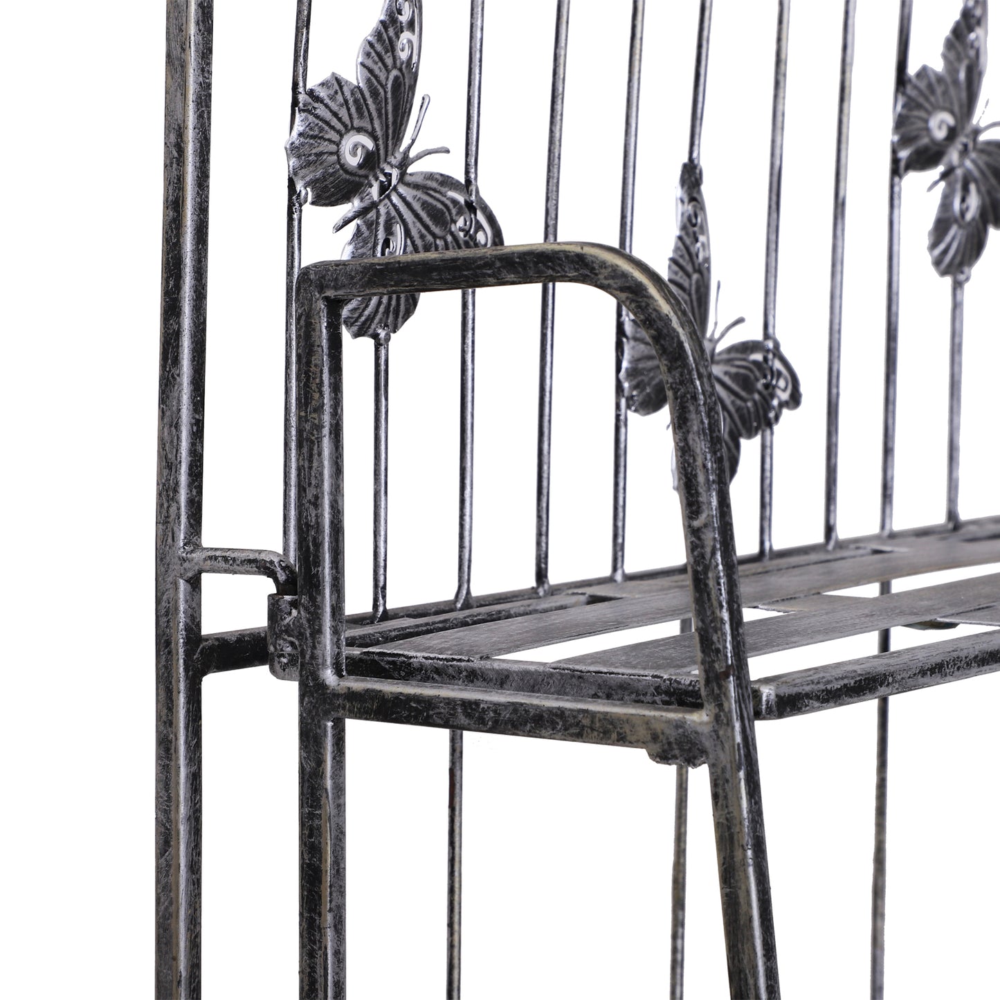 Outsunny 3 Tier Plant Stand Indoor Outdoor, Metal Plant Shelf Flower Display Rack for Potted Plants Garden Balcony Decor, 44 x 25 x 96 cm