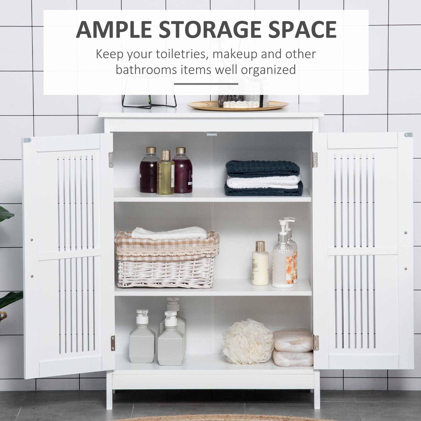 kleankin Modern Bathroom Floor Cabinet - White--ChewyGames-ChewyGames