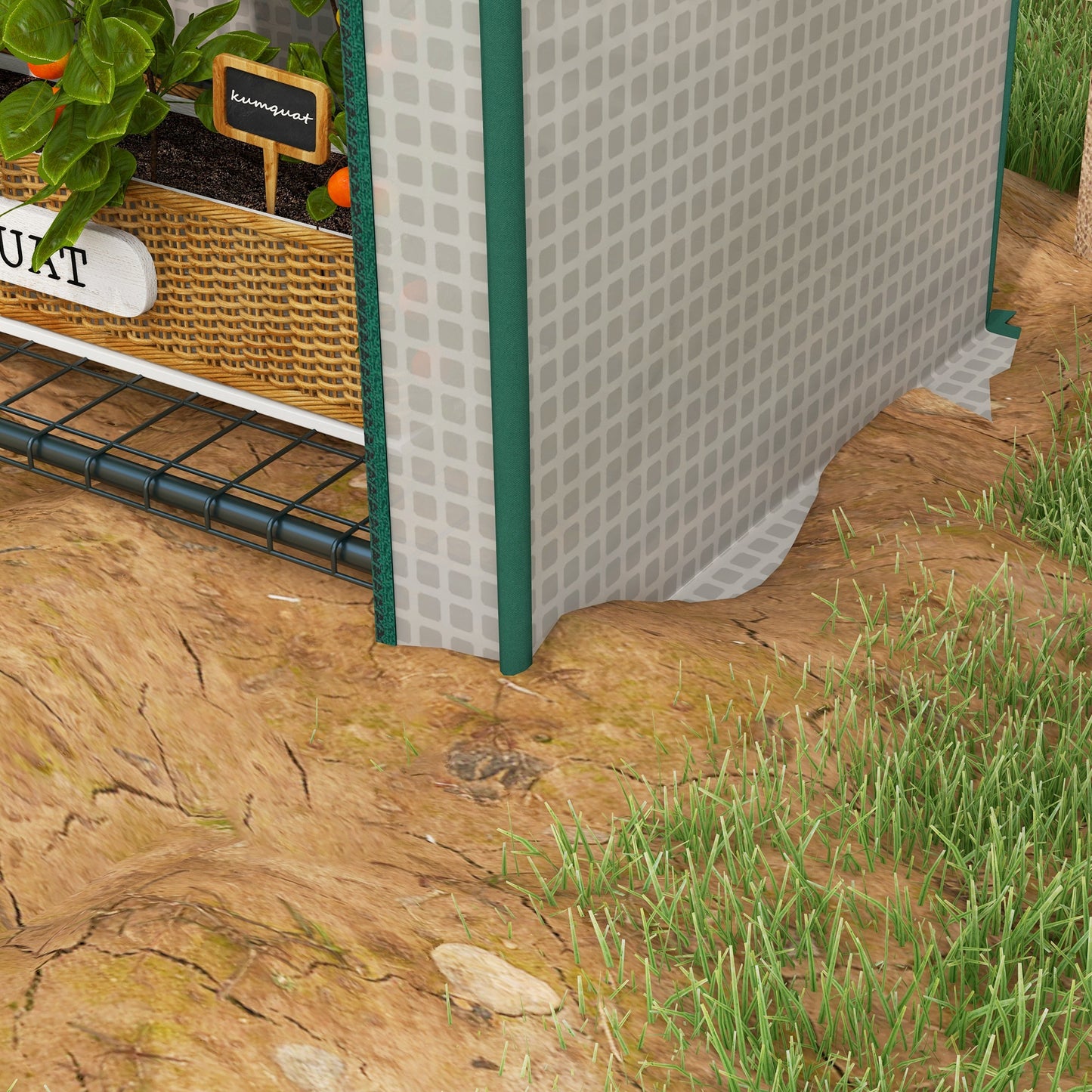 Outsunny 4 Tier Mini Greenhouse for Outdoor, Portable Gardening Plant Green House with Storage Shelf, Roll-Up Zipped Door, Metal Frame and PE Cover, 80 x 49 x 160cm, White