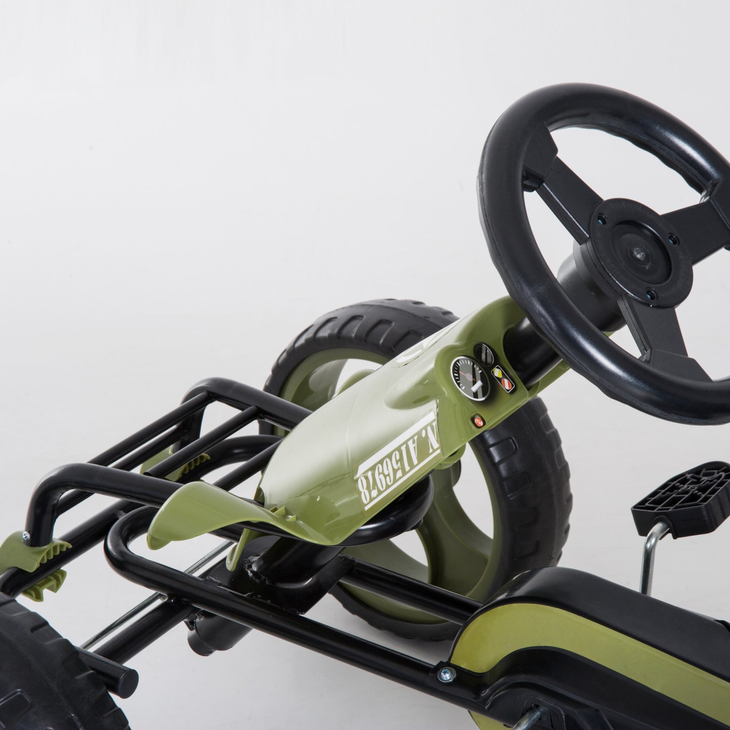 HOMCOM Pedal Go Kart, Kids Ride On Racer with EVA Tyres, Manual Clutch, Braking, Adjustable Seat for Age 3-6 Years, Green