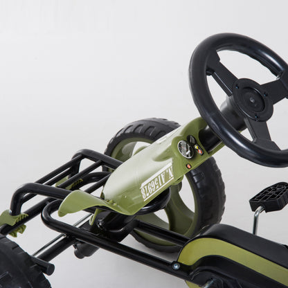 HOMCOM Pedal Go Kart, Kids Ride On Racer with EVA Tyres, Manual Clutch, Braking, Adjustable Seat for Age 3-6 Years, Green