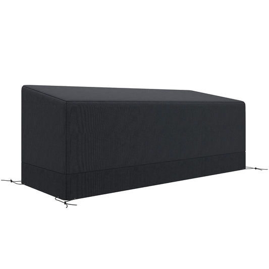 Outsunny Rectangular Patio Garden Furniture Cover Waterproof for 3 Seater Sofa Bistro Set, UV Resistant Protection 600D Oxford Fabric Rattan Lounge Clean Cover, 190 x 72 x 76cm, Black