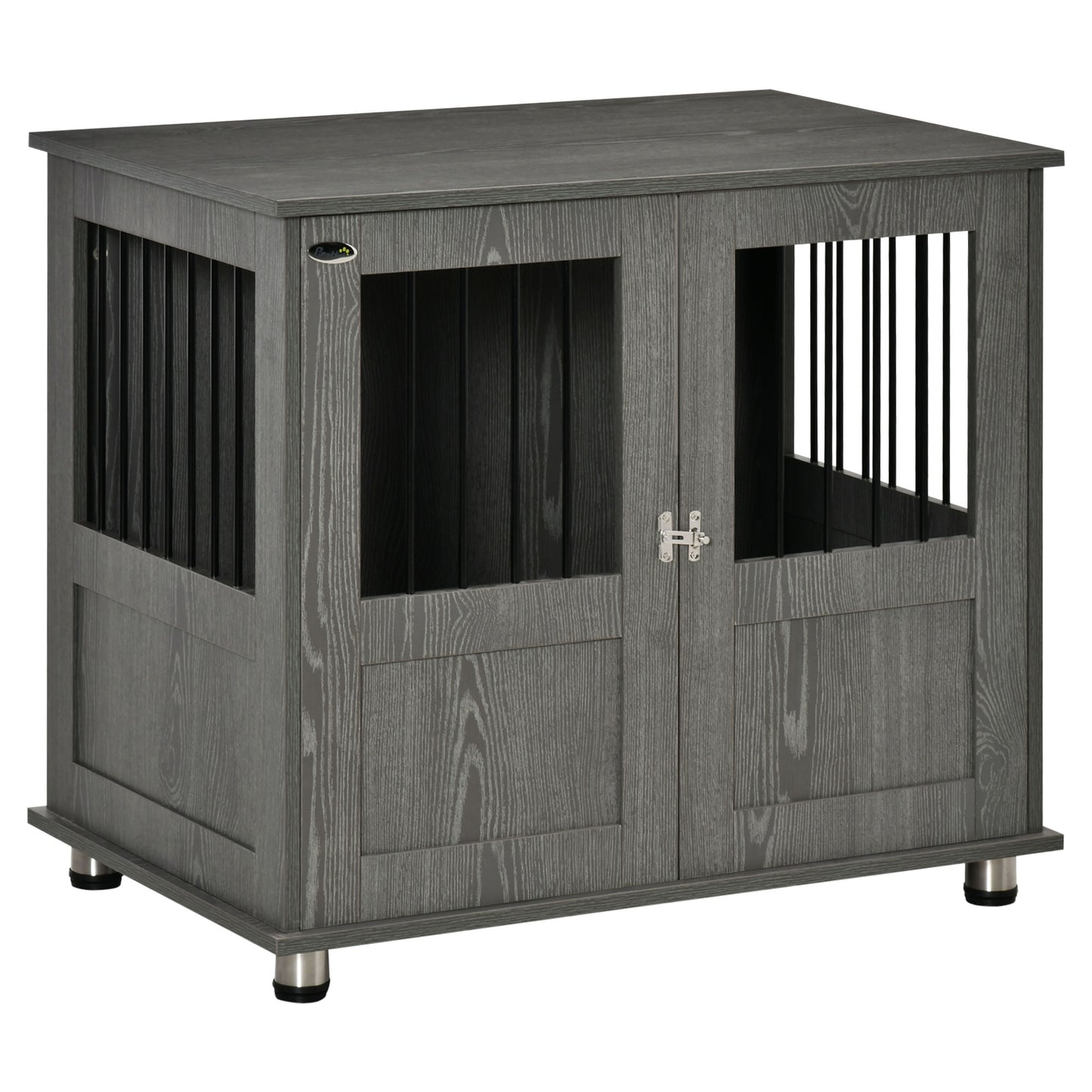 PawHut Dog Crate Table for Medium and Large Dogs with Magnetic Door for Indoor Use, 85 x 55 x 75 cm, Grey--ChewyGames-ChewyGames