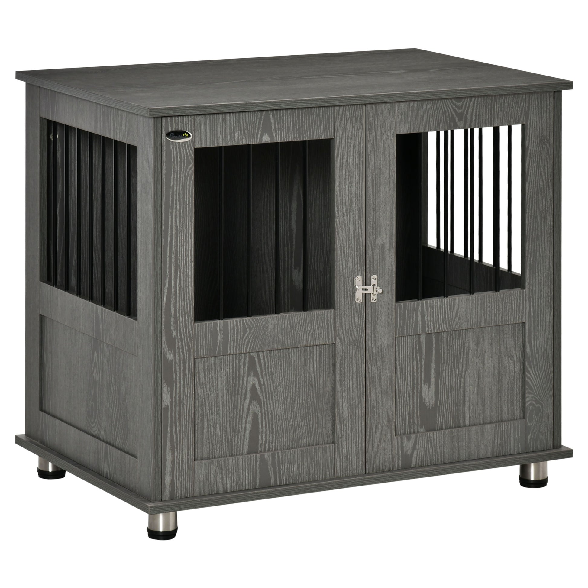 PawHut Dog Crate Table for Medium and Large Dogs with Magnetic Door for Indoor Use, 85 x 55 x 75 cm, Grey--ChewyGames-ChewyGames