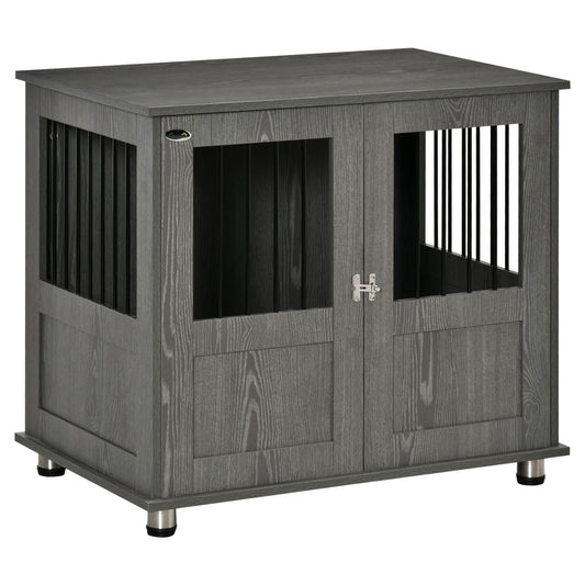 PawHut Dog Crate Table for Medium and Large Dogs with Magnetic Door for Indoor Use, 85 x 55 x 75 cm, Grey--ChewyGames-ChewyGames