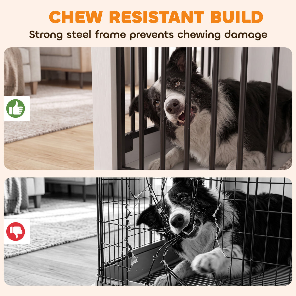 PawHut 100 cm Large Dog Crate Furniture with Sliding Barn Door for Large Dogs, White