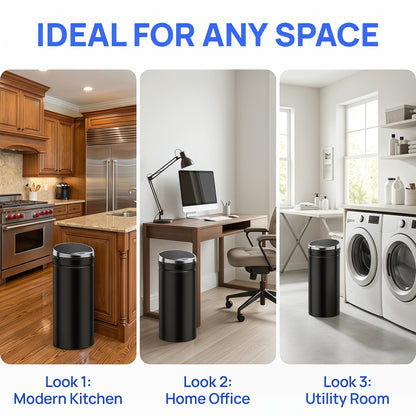 HOMCOM 50L Sensor Bin, Automatic Touchless Rubbish Bin with Soft-Close Lid, Fingerprint Resistant Stainless Steel for Kitchen, Home Office, Recycling and Waste, Black