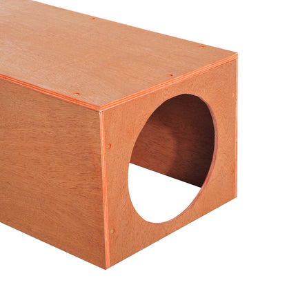 PawHut Outdoor Rabbit Hideaway Shelter Indoor Cat Tunnel Garden Kitty Box House Pet Home Run Play Cage Waterproof 60Lx30Wx25H(cm)