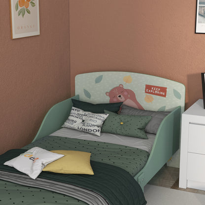 ZONEKIZ Toddler Bed Frame, Kids Bedroom Furniture for Ages 3-6 Years, Green-Toddler Beds-ChewyGames-ChewyGames