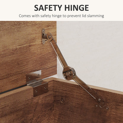 Storage Chest With Lid, 113L Storage Box Brown