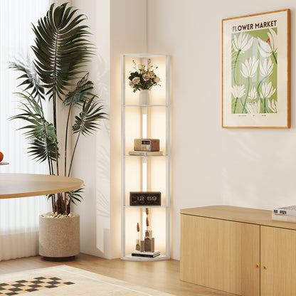 HOMCOM 4-Tier Corner Floor Lamp