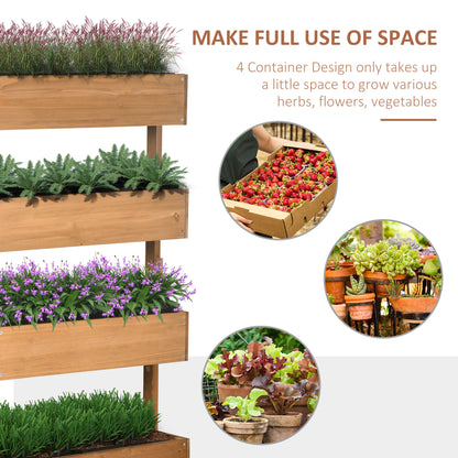 Outsunny Four-Tier Basket Wooden Plant Stand - Orange--ChewyGames-ChewyGames